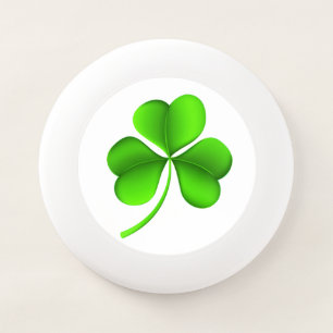 Shamrock on white frt Wham-O frisbee