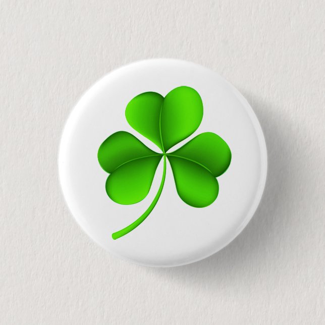 Shamrock on white pbt button (Front)