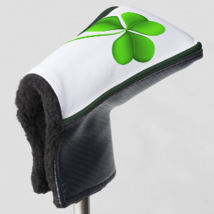 Shamrock on white pccnt golf head cover
