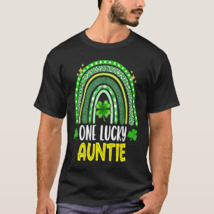 Shamrock One Lucky Auntie St Patrick's Day Family T-Shirt