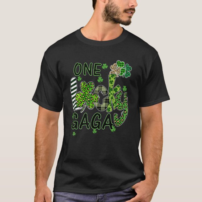 Shamrock One Lucky Gaga St Patrick's Day T-Shirt (Front)