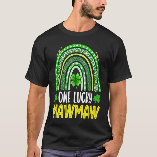 Shamrock One Lucky Mawmaw St Patrick's Day Family  T-Shirt (Front)