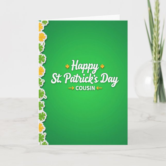 Shamrock Pattern Cousin Card (Front)