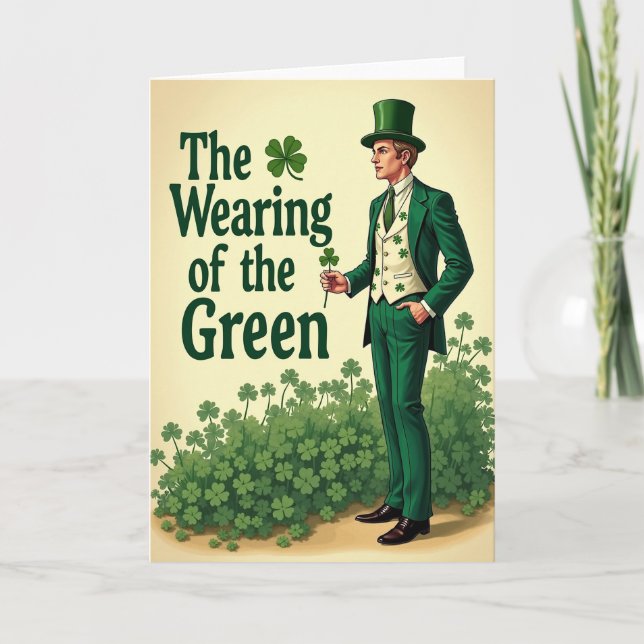 Shamrock Pattern Green Suit Card (Front)