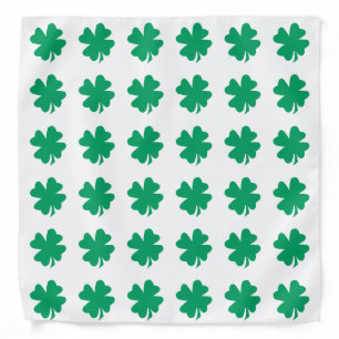 Shamrock Pattern Green White St Patrick's Day Bandana
