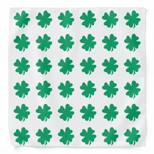 Shamrock Pattern Green White St Patricks Day Bandana