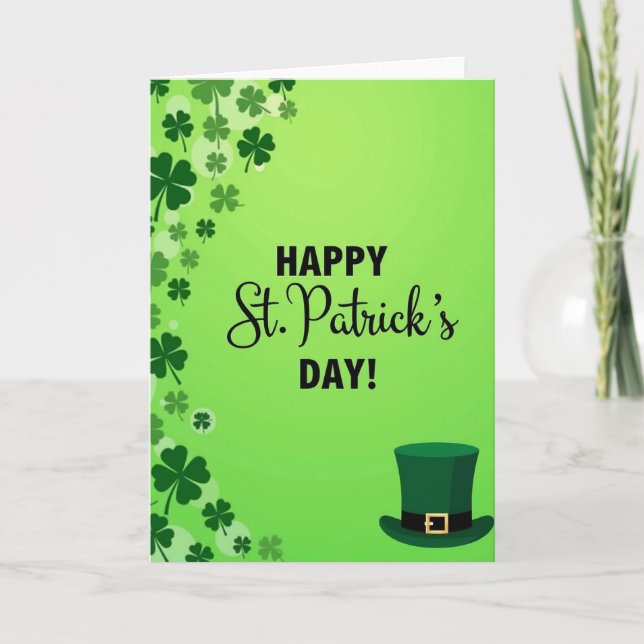 Shamrock Pattern Happy Day Card (Front)
