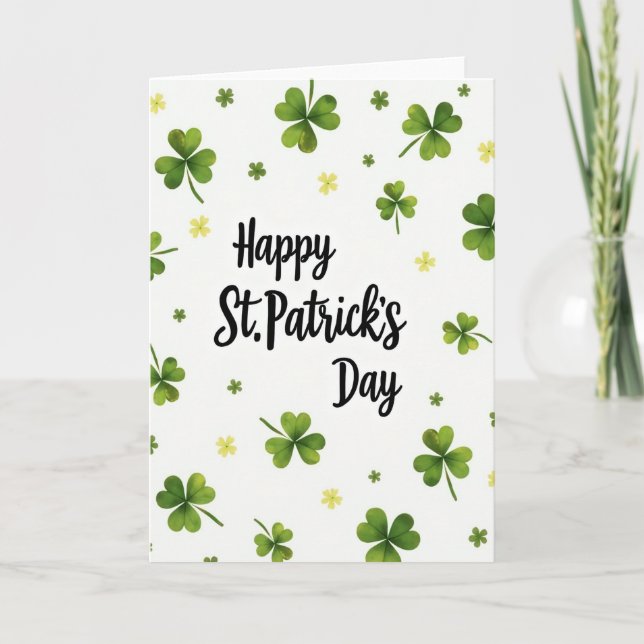 Shamrock Pattern Holiday Card (Front)