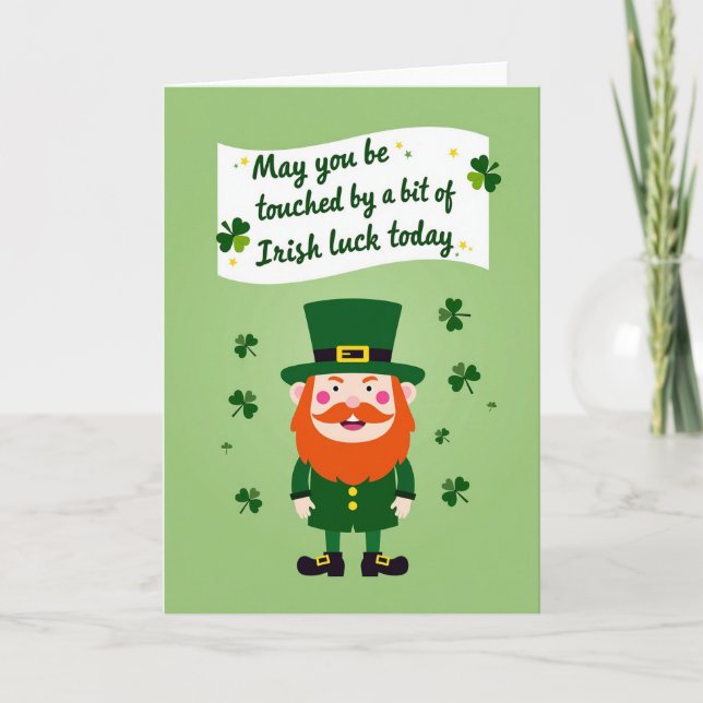 Shamrock Pattern Irish Luck Card (Front)
