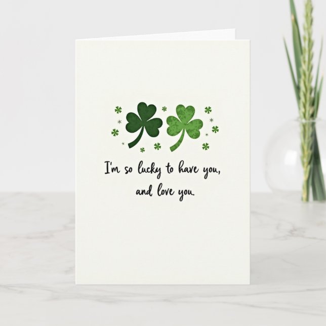 Shamrock Pattern Love Card (Front)
