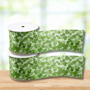 Shamrock Pattern Satin Ribbon