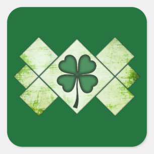 Shamrock Pattern St Patrick’s Day - Autocolante Square Sticker