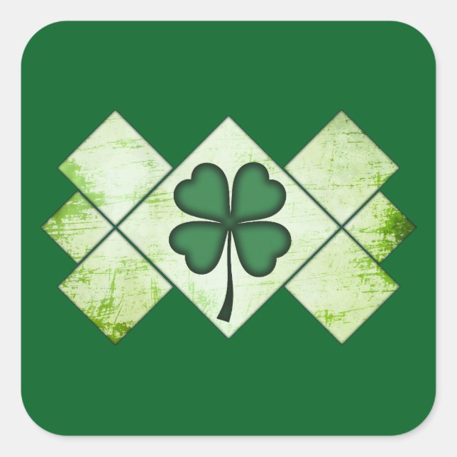 Shamrock Pattern St Patrick’s Day - Autocolante Square Sticker (Front)