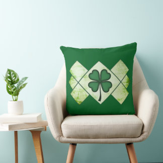 Shamrock Pattern St Patrick’s Day Shirt – almofada Throw Pillow