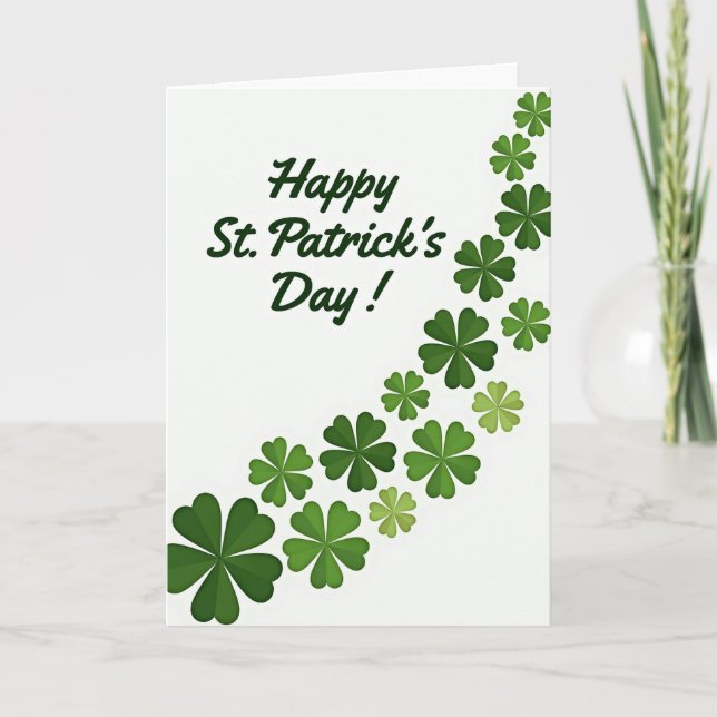 Shamrock Pattern St Patricks Card (Front)