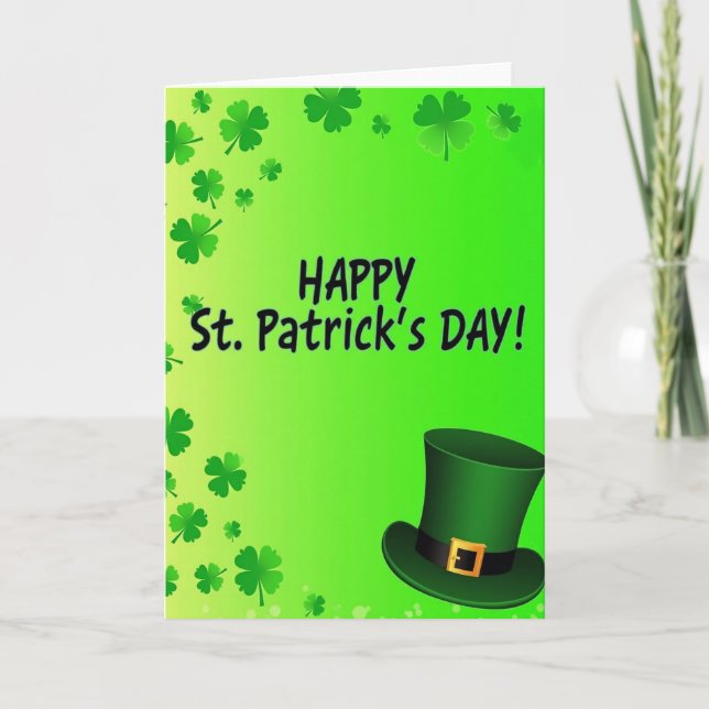Shamrock Pattern St Patricks Day Card (Front)