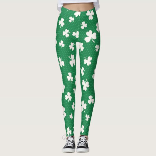 Shamrock Pattern St Patricks Day Leggings