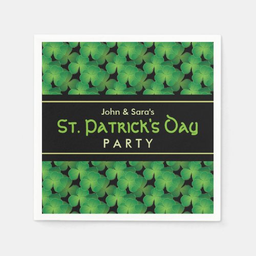Shamrock Pattern St Patricks Day Party Napkins