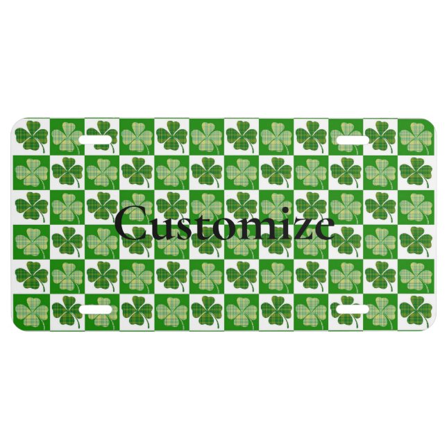 Shamrock Pattern  Thunder_Cove License Plate (Front)