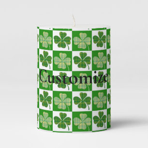 Shamrock Pattern  Thunder_Cove Pillar Candle