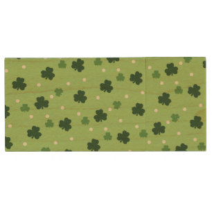 Shamrock Pattern Wood USB Drive