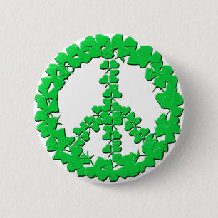 Shamrock Peace Sign Products Button