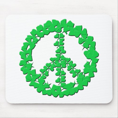 Shamrock Peace Sign Products Mouse Pad