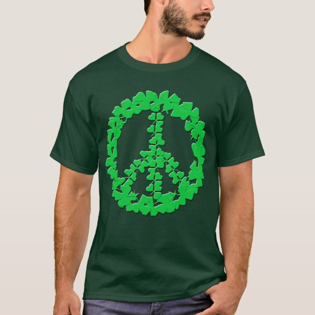 Shamrock Peace Sign Products T-Shirt (Front)