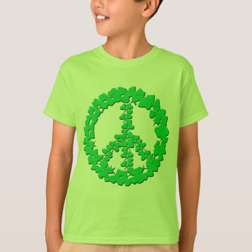 Shamrock Peace Sign Products T_Shirt