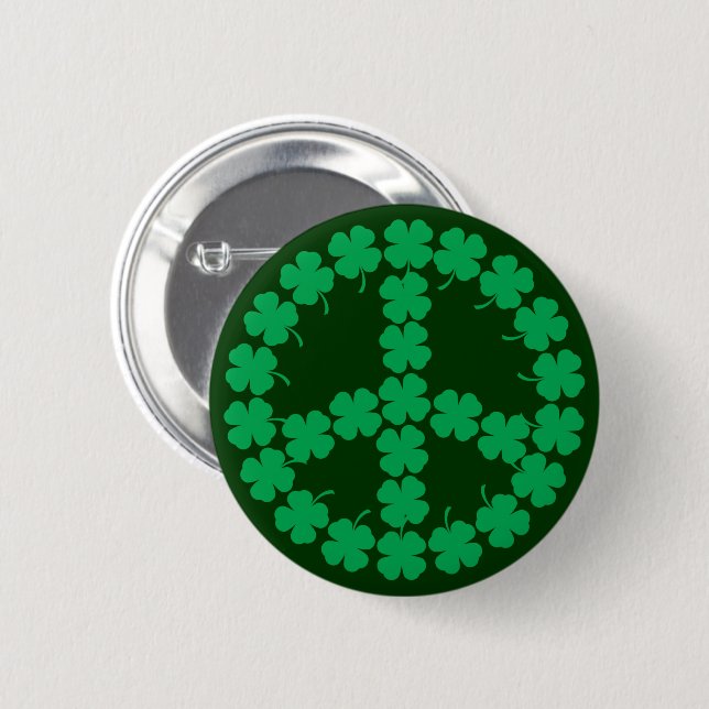Shamrock Peace Symbol Button (Front & Back)
