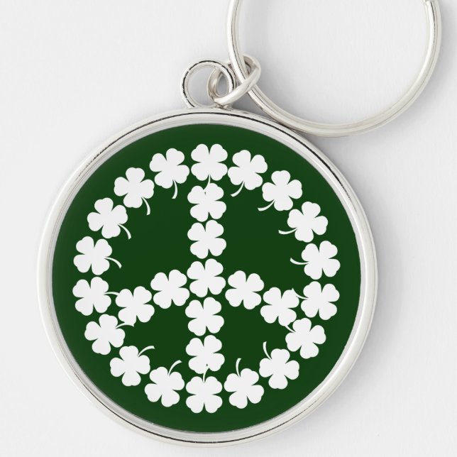 Shamrock Peace Symbol Keychain (Front)