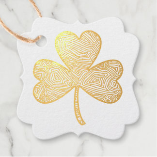 Shamrock Pencil Holder Foil Favor Tags