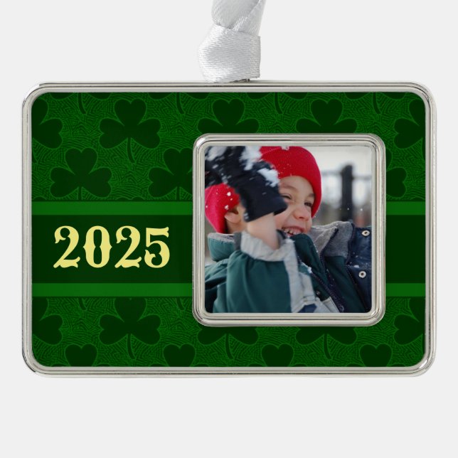 Shamrock Personalized Christmas Ornament (Front)