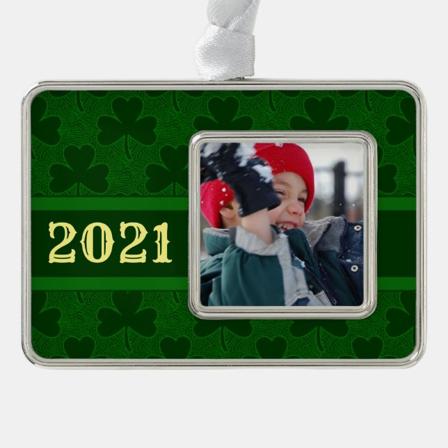 Shamrock Personalized Christmas Ornament (Front)