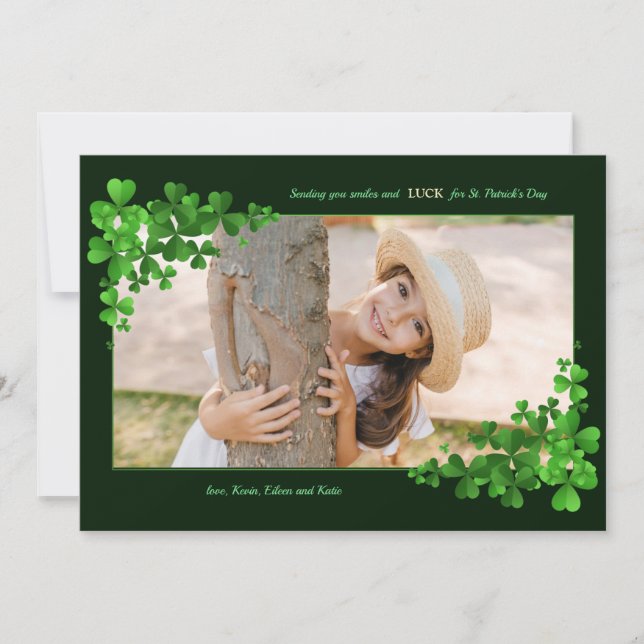 Shamrock Photo Greeting Card (Front)