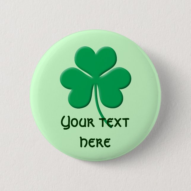 Shamrock Pinback Button (Front)