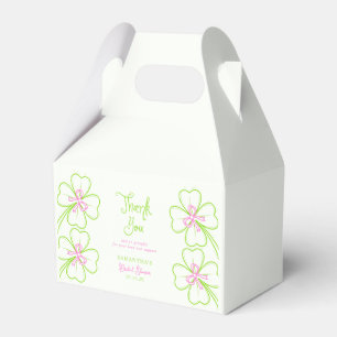  Shamrock Pink Green  Bridal Shower Thank You Favor Boxes