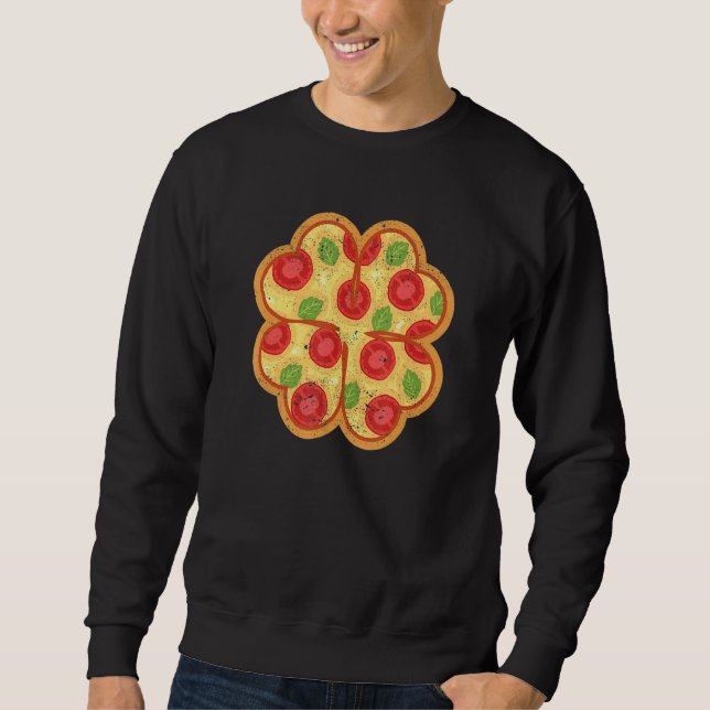 Shamrock Pizza Italian St Patricks Day Irish Foodi Sweatshirt (Front)