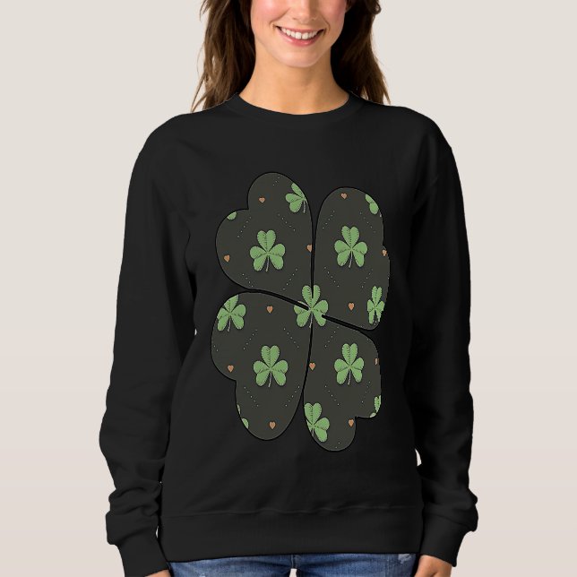 Shamrock plaid Pattern c Patrick's Day matching co Sweatshirt (Front)
