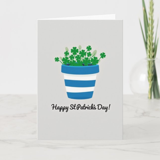 Shamrock Plant Happy St Patricks Card (Front)