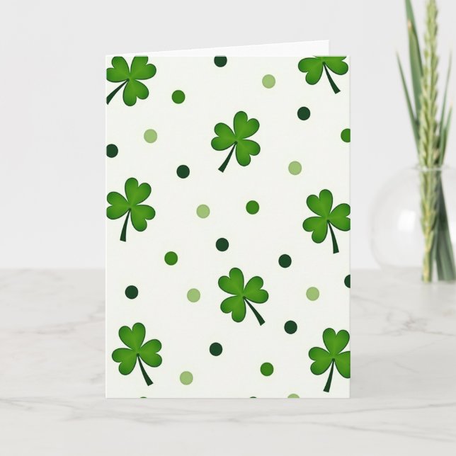 Shamrock Polka Dot Pattern Card (Front)