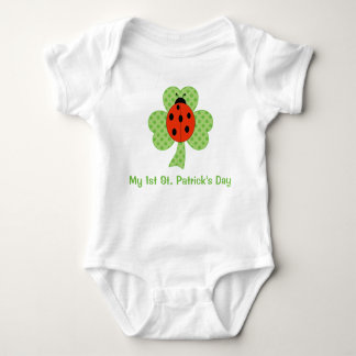 Shamrock Polka dots Ladybug | 1st St. Patricks Day Baby Bodysuit