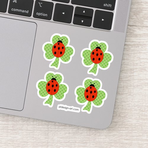 Shamrock Polka dots Ladybug Ladybird Sticker