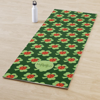 Shamrock Polka dots Ladybug pattern Monogram Yoga Mat