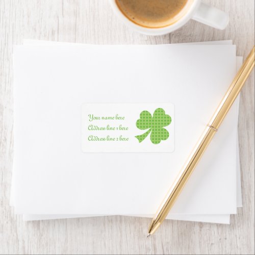 Shamrock Polka dots St Patricks Day on white Label