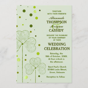 Shamrock Polka Dots Wedding Invitation 2
