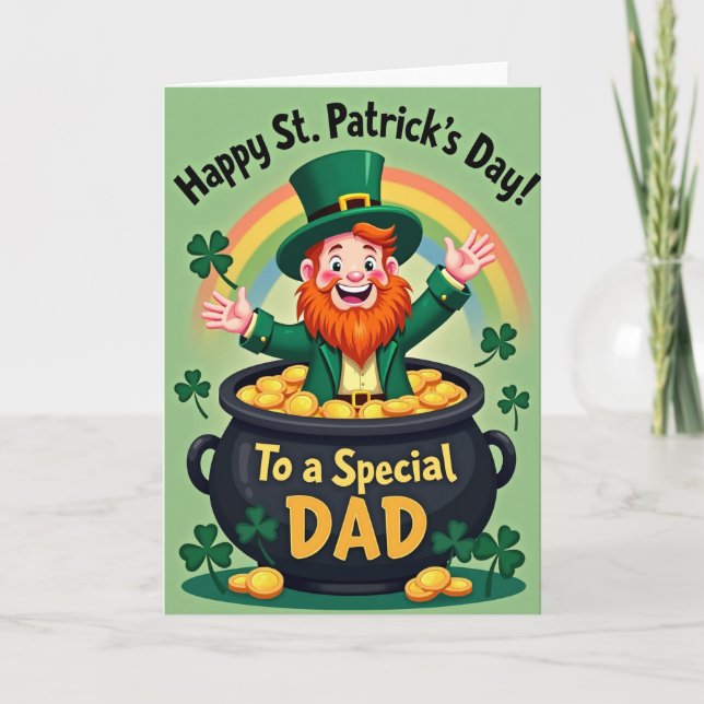 Shamrock Pot Of Gold Dad Card (Front)