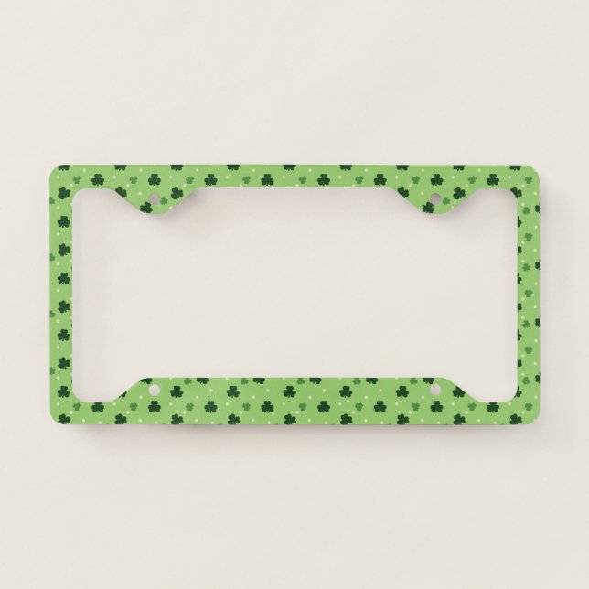 Shamrock Print License Plate Frame (Front)