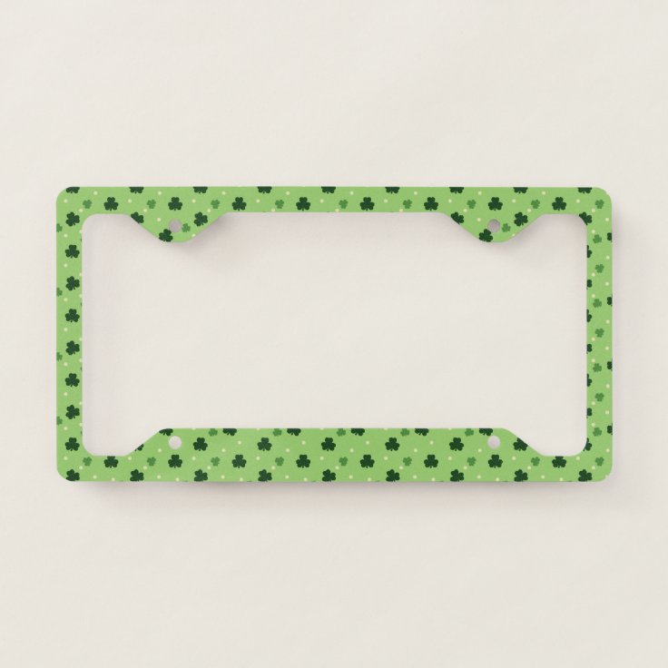 Shamrock Print License Plate Frame Zazzle