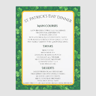 Shamrock Rain Menu